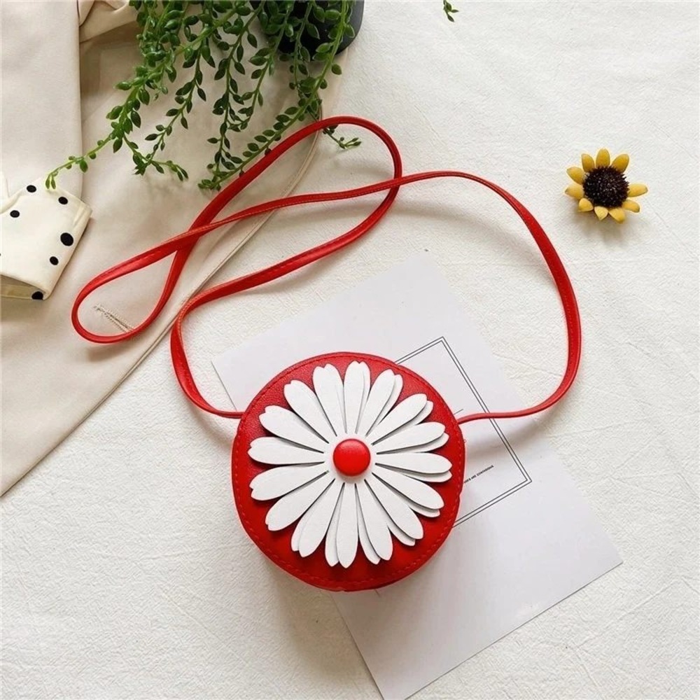 Kids‎ Red Daisy Flower Crossbody Bag Cute Girl's Fashion Purse